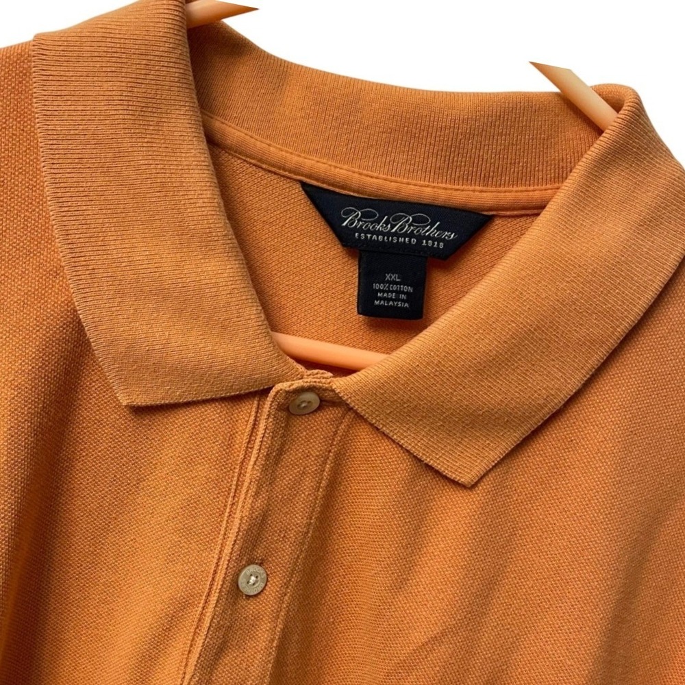 Brooks Brothers Orange Polo Shirt XXL Mens Short Sleeve Golf Casual Classic